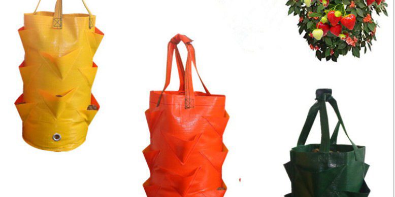 Colored plastic hanging grow bags (3)