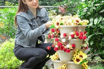 High quality beautiful plastic flower pot (1)