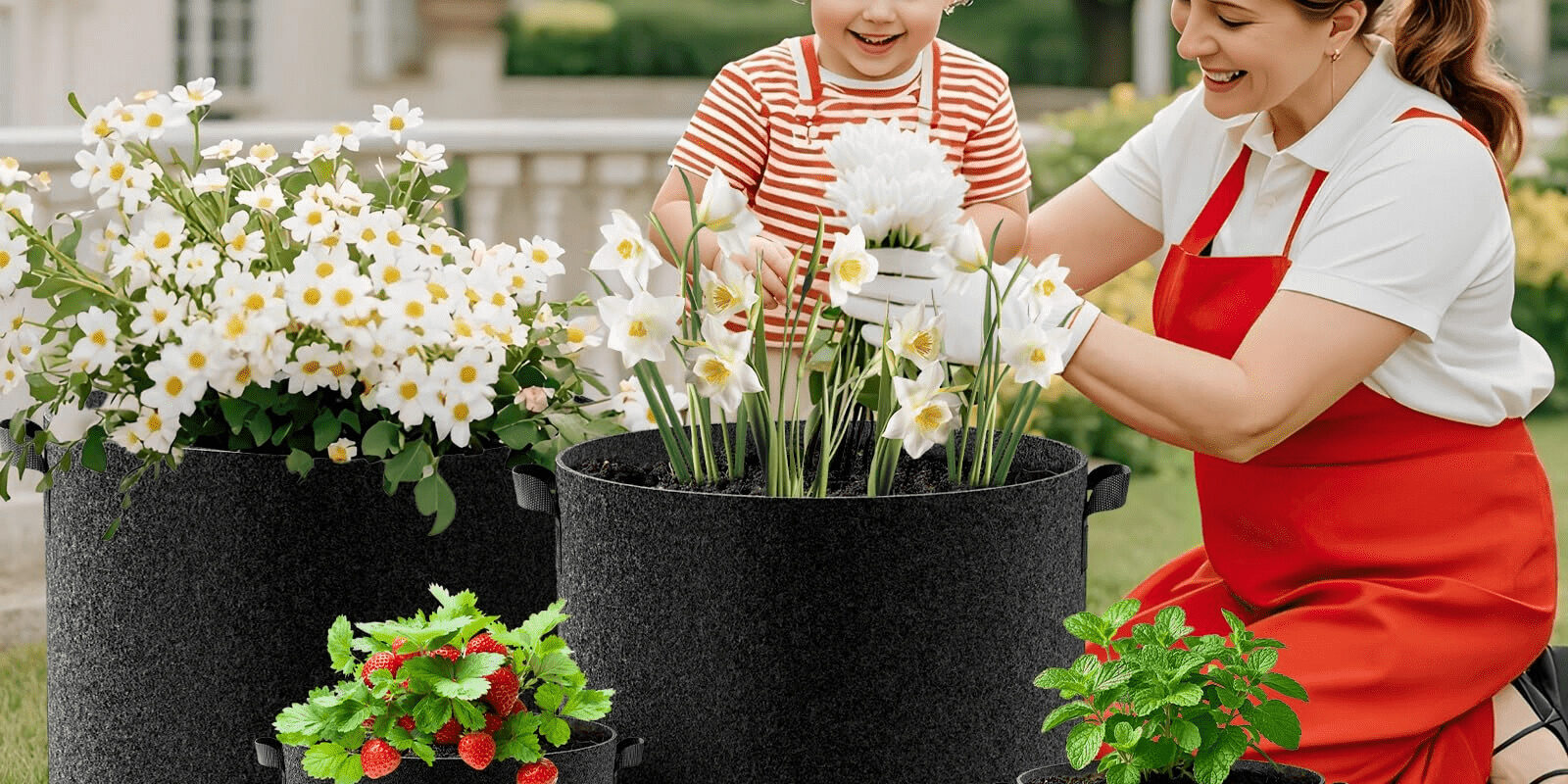 Fabric grow bag for potato and vegetable planting
